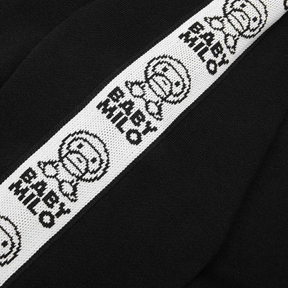 Kids Baby Milo Line Tape Relaxed Fit Crewneck Sweatshirt - Black