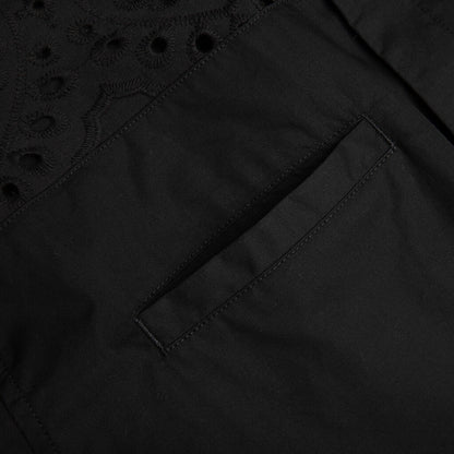 Lace Button Up - Black