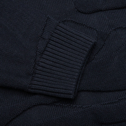 Landscaped Knitted Pullover - Navy Blue