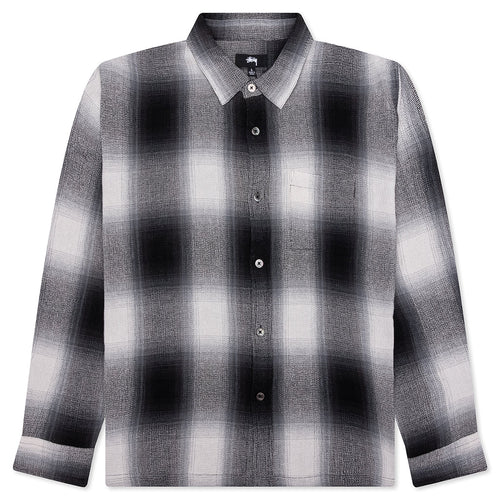 Loose Weave Plaid Shirt - Grey