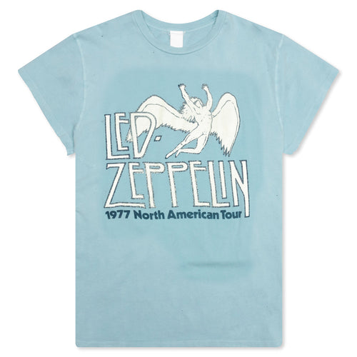 Led Zeppelin 1977 North American Tour Crew Tee - Blue Haze