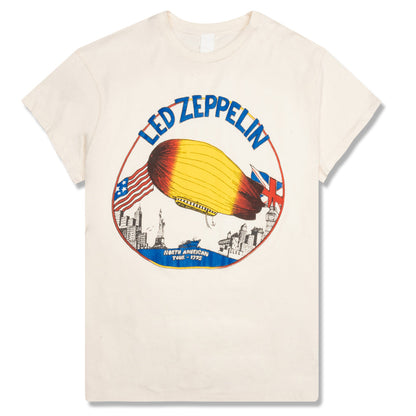 Led Zeppelin North American Tour 1975 Crew Tee - Dirty White