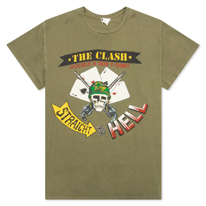 The Clash Straight To Hell Crew Tee - Army Fade