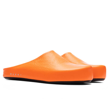 Leather Fussbett Sabot - Orange