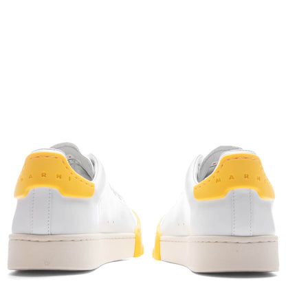 Leather Sneakers - Lily White/Yellow