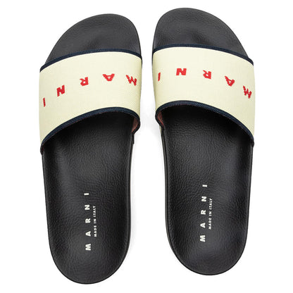 Rubber Slide - Ecru/Blue Black/Red