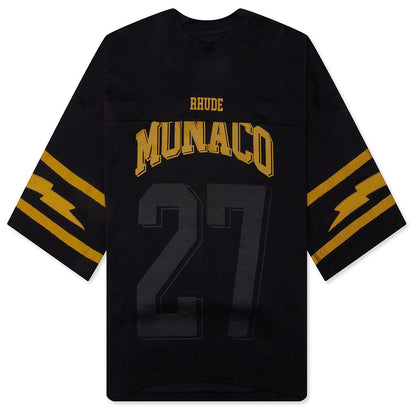 Monaco Football Jersey - Vintage Black/Yellow