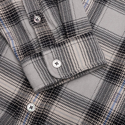 Motif Plaid Shirt - Grey