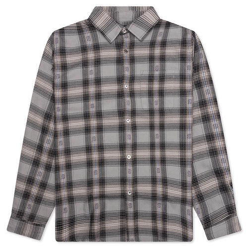 Motif Plaid Shirt - Grey