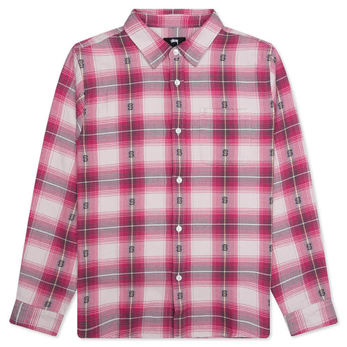 Motif Plaid Shirt - Pink