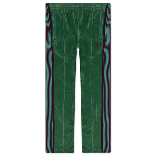 Velour Narrow Track Pant - Green