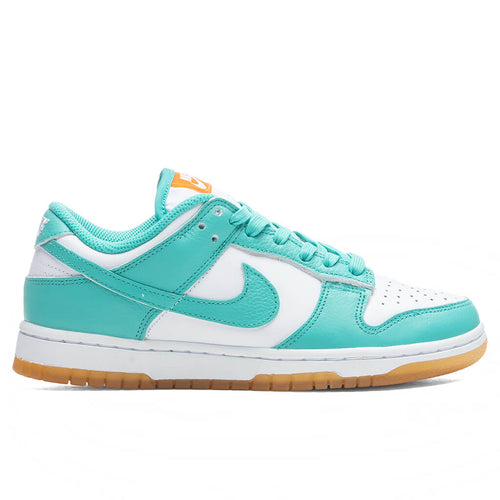 Women's Dunk Low - White/Washed Teal/Kumquat
