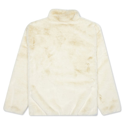 Women's Sportswear Faux Fur Jacket - Fossil/Black
