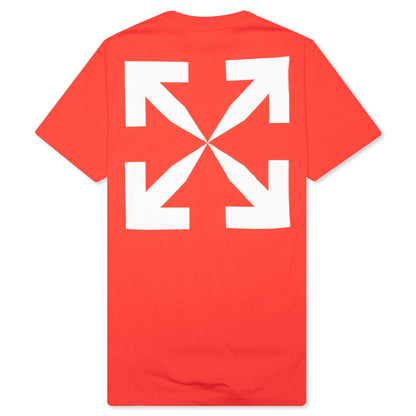 Blue Mona Lisa S/S Slim Tee - Fiery Red/White