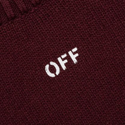 Diag Arrow Knit Crewneck - Barolo White