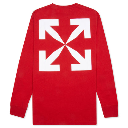 Pascal Print L/S Tee - Red/Light Blue