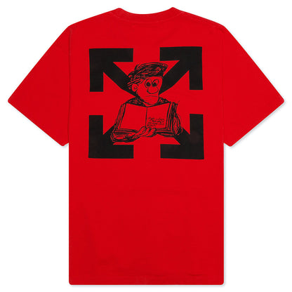 Pencil Arch S/S Over Tee - Red/Black