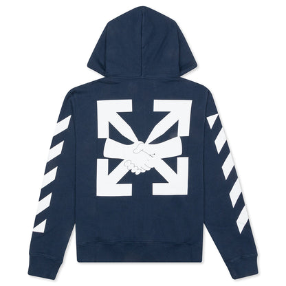 Diag Agreem Slim Zip Hoodie - Dark Blue/White