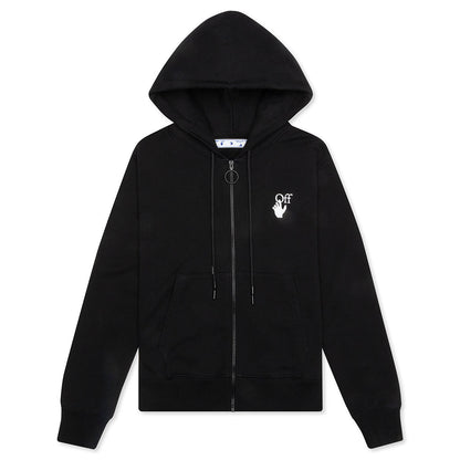 Pascal Arrow Slim Zip Hoodie - Black/White