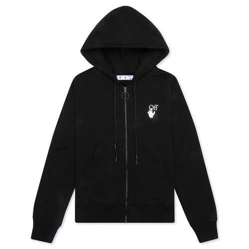 Pascal Arrow Slim Zip Hoodie - Black/White