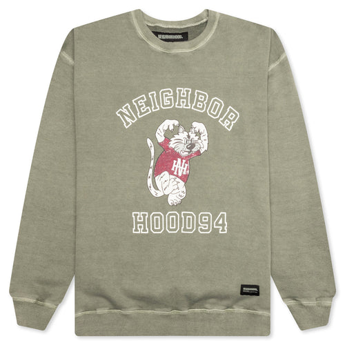 Pigment Dyed Sweat Shirt L/S - Olive