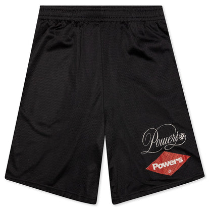 Diamond Script Mesh Shorts - Black