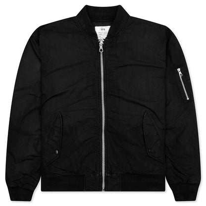Quilted Bomber Waxed - Black