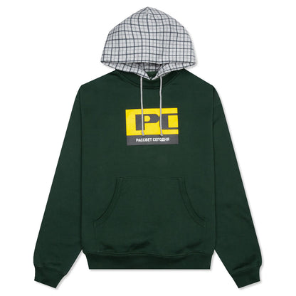 Checker Hooded Sweatshirt - Khaki