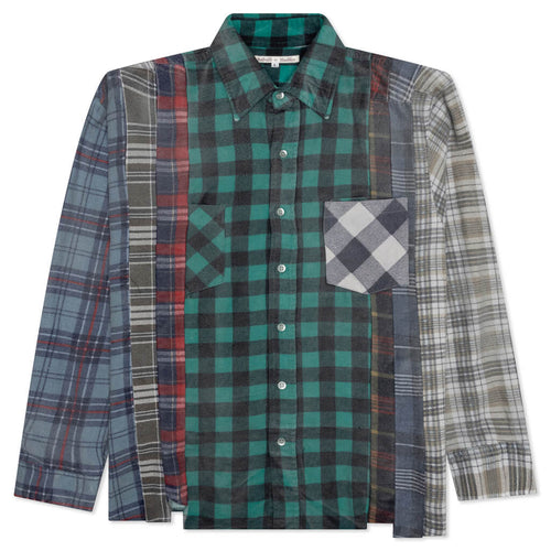 Rebuild by Flannel Shirt 7 Cuts Shirt / Reflection - Green/Black