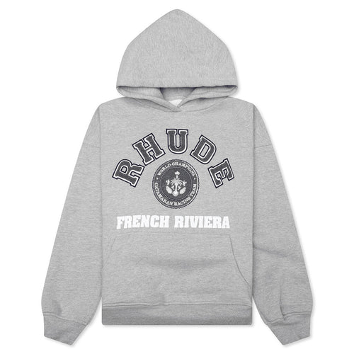 Rhude French Riviera Patch Hoodie - Heather Gray