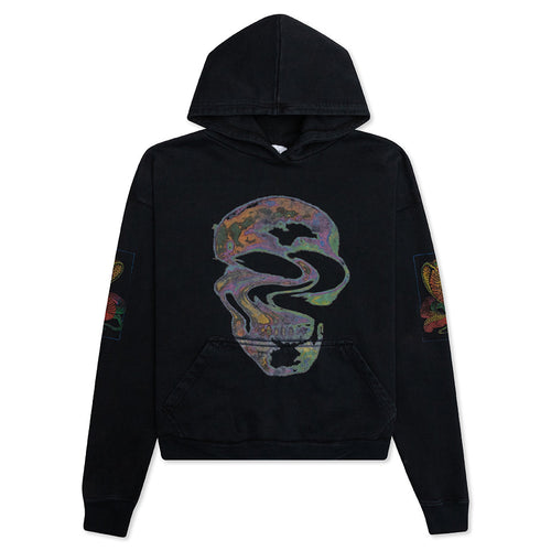 Psychadelic Skull Graphic Hoodie - Black
