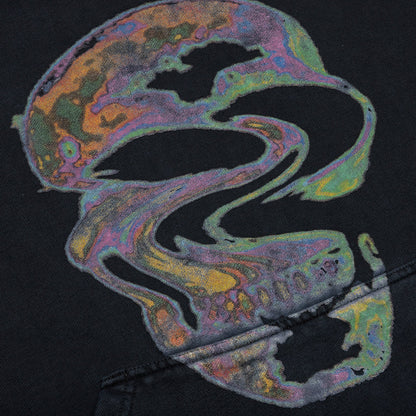 Psychadelic Skull Graphic Hoodie - Black