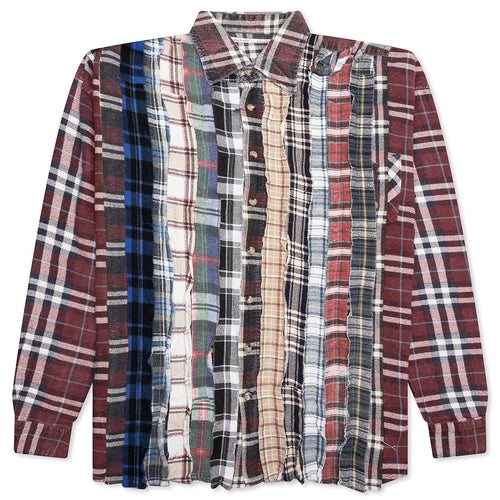 Ribbon Wide Flannel Shirt - Assorted