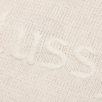Roll V-Neck Logo Sweater - Natural