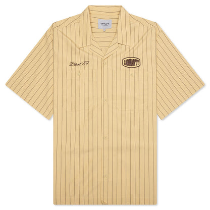 S/S Hendry Shirt - Seaton Stripe/Straw/Liberica