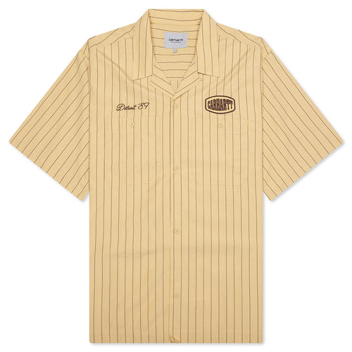 S/S Hendry Shirt - Seaton Stripe/Straw/Liberica