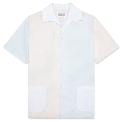 Short Sleeve Pocket Shirt - White/Cream/Light Blue