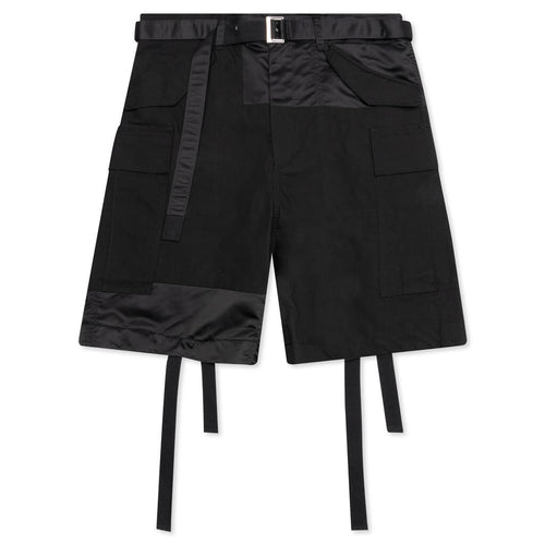 Cotton Nylon Oxford Short - Black