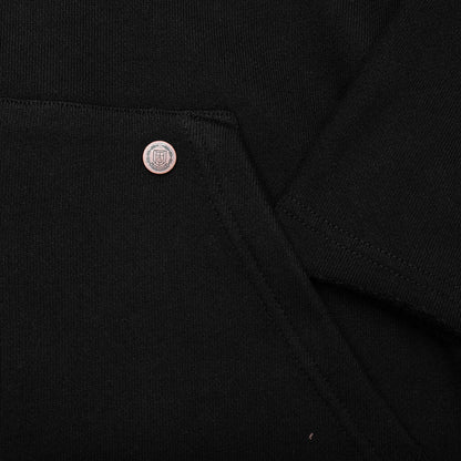 Script Embroidered Hoodie - Black