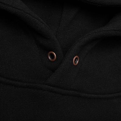Script Embroidered Hoodie - Black