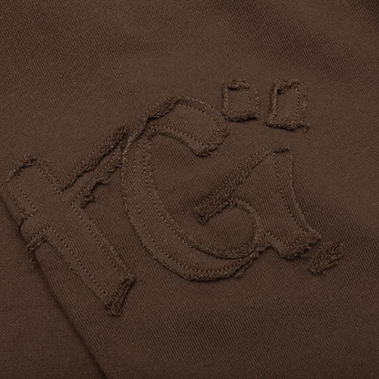 Script Embroidered Sweats - Brown