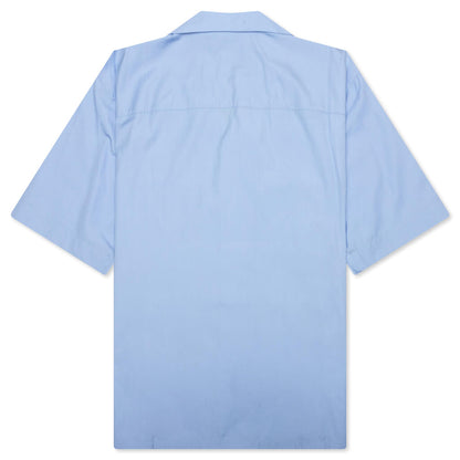 Boxy Fit Logo Bowling Shirt - Iris Blue