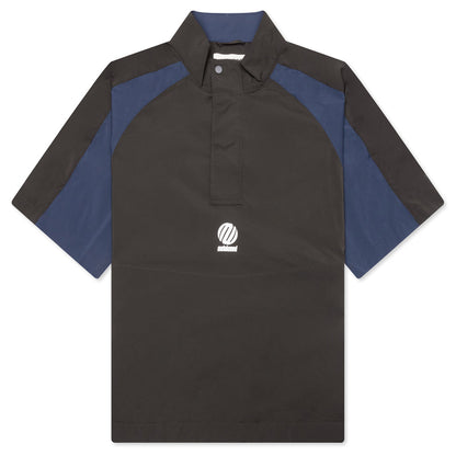 Short Sleeve Paneled Wind Shirt - Black/Navy