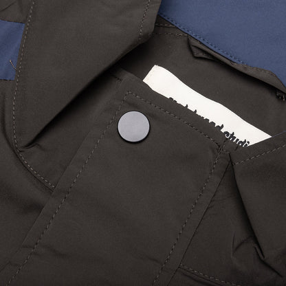 Short Sleeve Paneled Wind Shirt - Black/Navy
