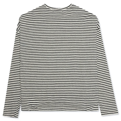 Striped Logo L/S Tee - Grey Striped