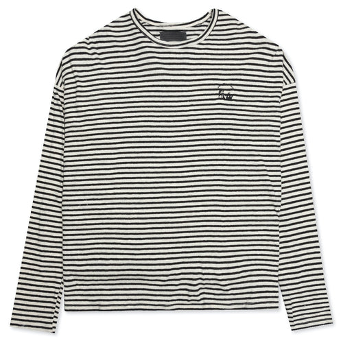 Striped Logo L/S Tee - Grey Striped