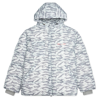 Tiger Puffer Jacket - White/Grey