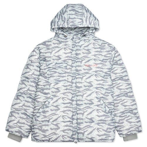 Tiger Puffer Jacket - White/Grey