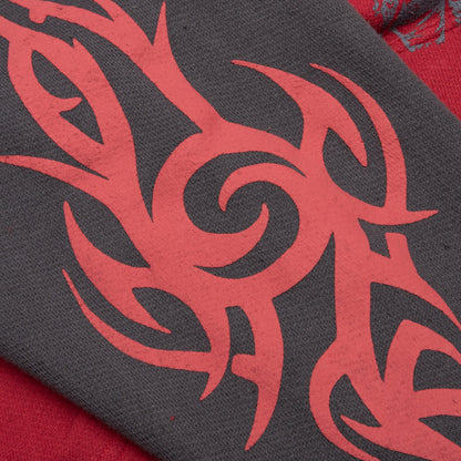 Tribal Batwing Hoodie - Red/Black