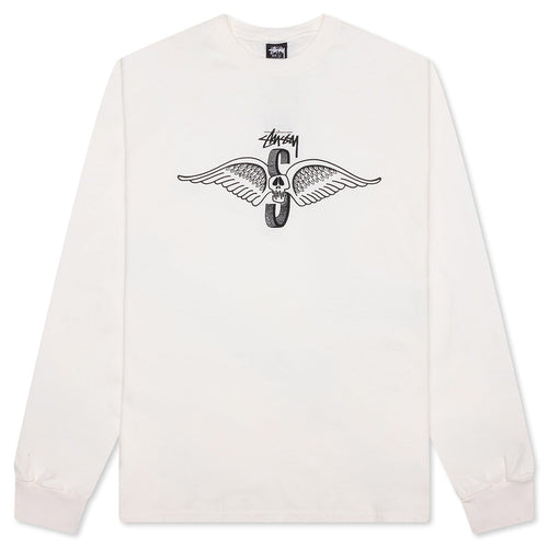 Skull Wings Pigment Dyed L/S Tee - Natural
